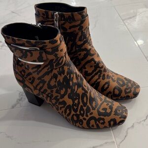 Calvin Klein Brown Leopard Ankle Boots